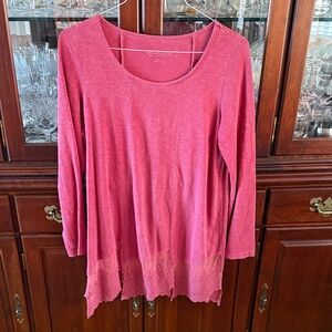 Women's Pink Long Sleeve Top